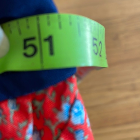 Vintage GODDESS DRESS 1970s Maxi blue & reds L - Picture 13 of 13